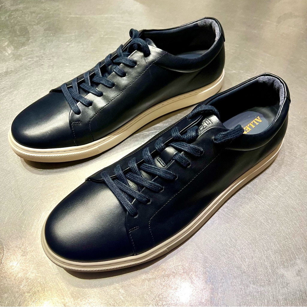 Allen Edmonds Navy Leather Sneakers Brand New